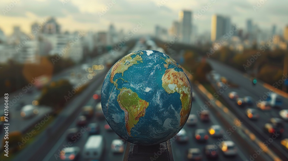 Global traffic resources depicted with a globe Global traffic resources depicted with a globe