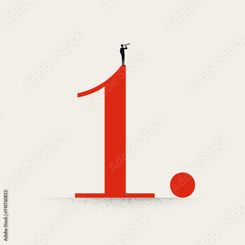 Business visionary and leader abstract vector concept. Symbol of success, growth. Minimal design illustration.