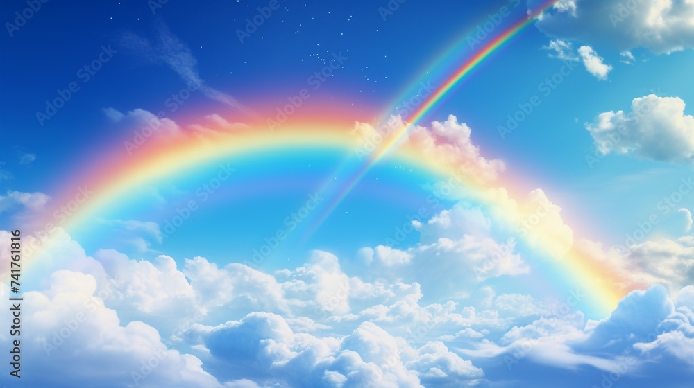 eye catching rainbow in the blue sky generated by ai eye catching rainbow in the blue sky generated by ai