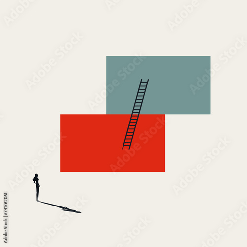 Thinking about moving to next level, abstract business vector concept. Minimal design illustration