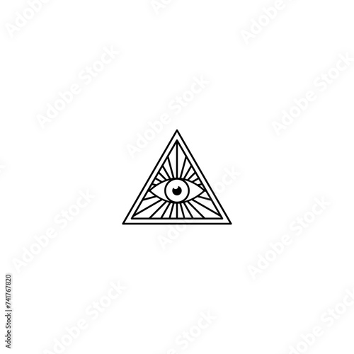  All seeing eye symbol icon isolated on white background