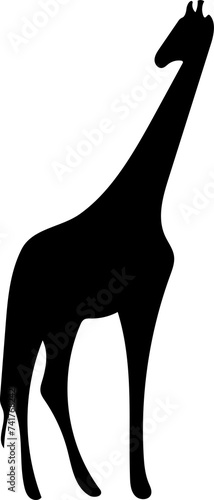 Canvas Print Transparent giraffe icon png, vector illustration of an giraffe icon in dark col