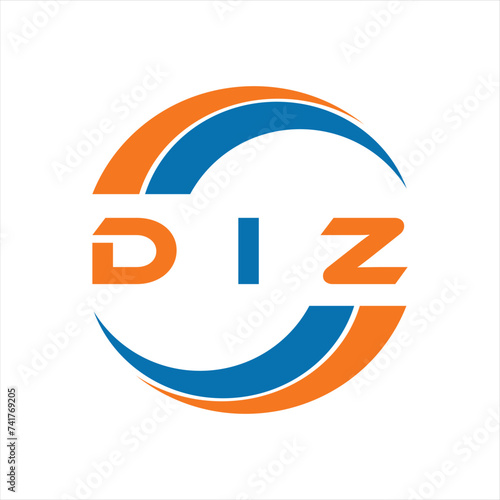DIZ letter design. DIZ letter technology logo design on a white background. DIZ Monogram logo design for entrepreneurs and businesses. photo