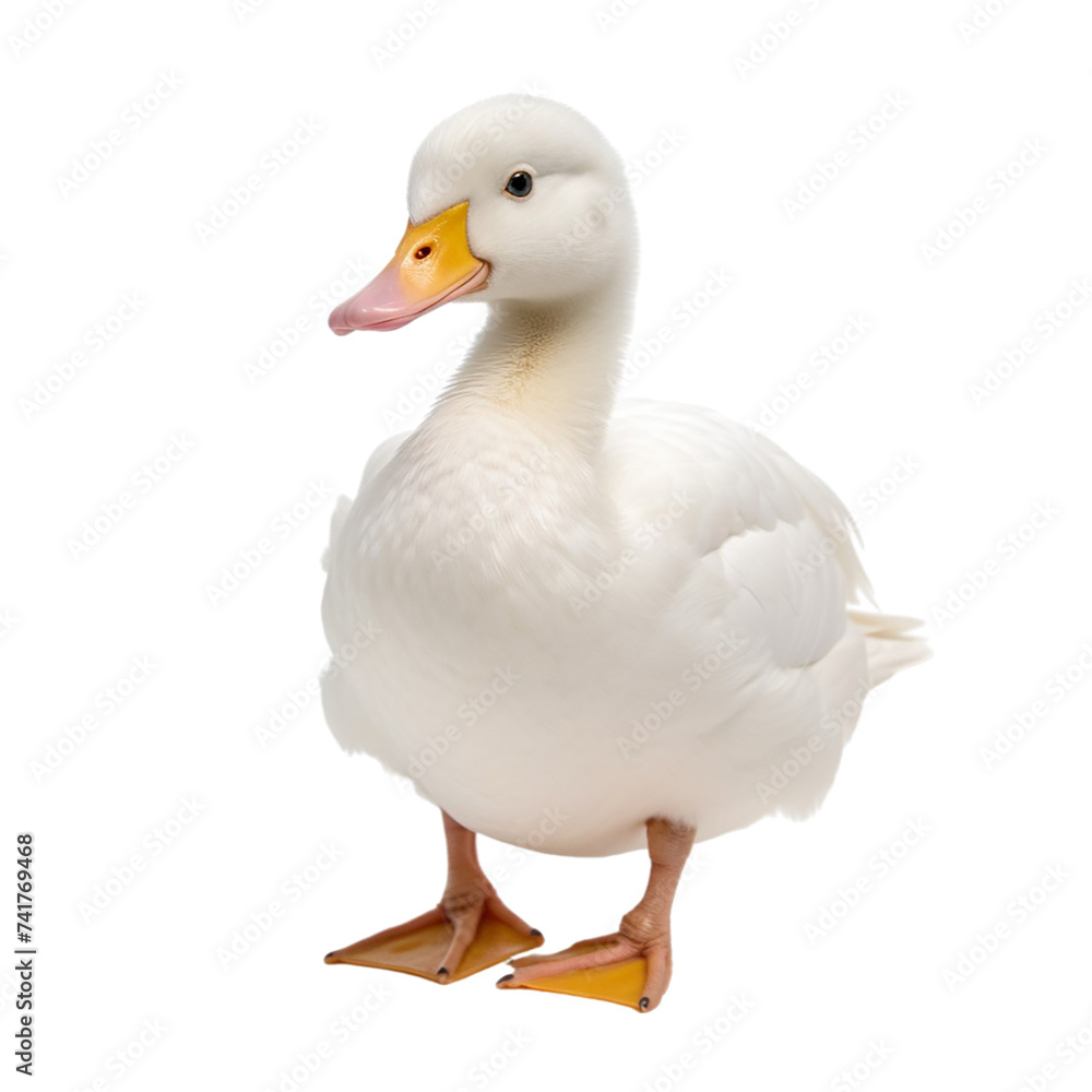 White duck isolated on a transparent background. White duck isolated on a transparent background.