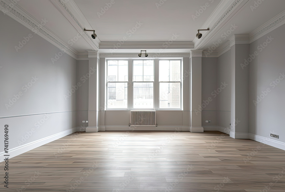 Empty Room With Hardwood Floors and White Walls Empty Room With Hardwood Floors and White Walls