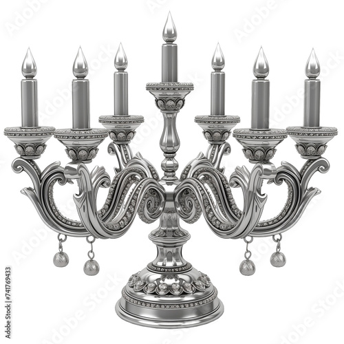 Vintage retro candelabros de latón con velas encendidas. Candelabro y velas sobre fondo blanco. 