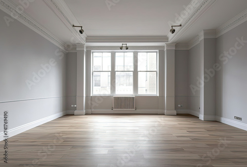 Empty Room With Hardwood Floors and White Walls