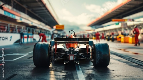 cinematic view of Formula 1 driver in pit lane © GEMES