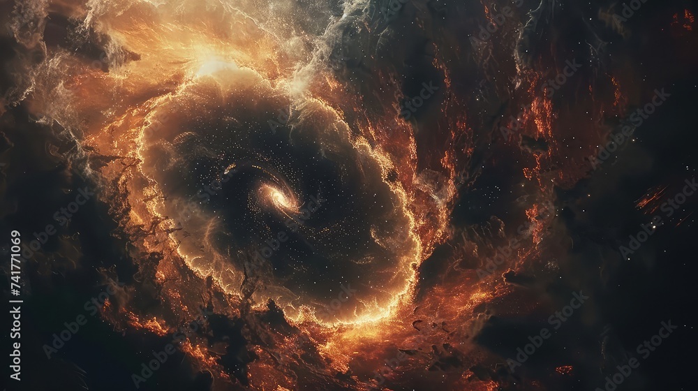 Galactic Elegance: Enigmatic Charm of a Black Hole - obrazy, fototapety, plakaty 