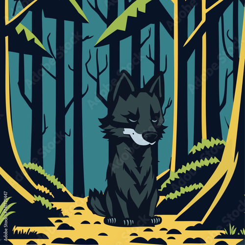 Angry Wolf in the forest