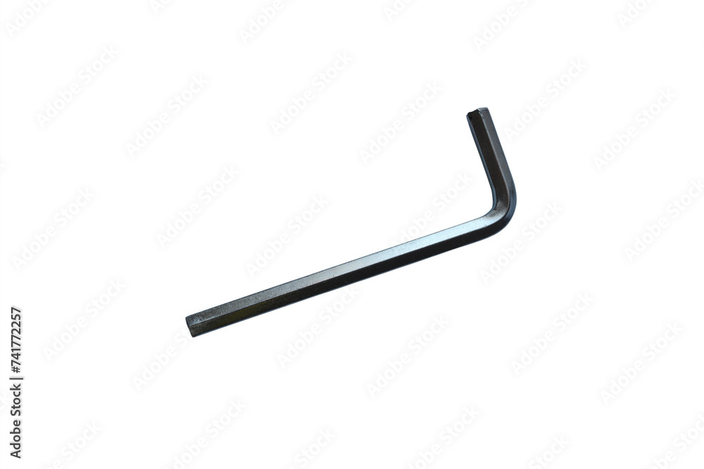 A steel hex key isolated on the transparent background A steel hex key isolated on the transparent background