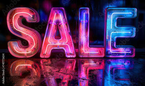 Word SALE neon light sign