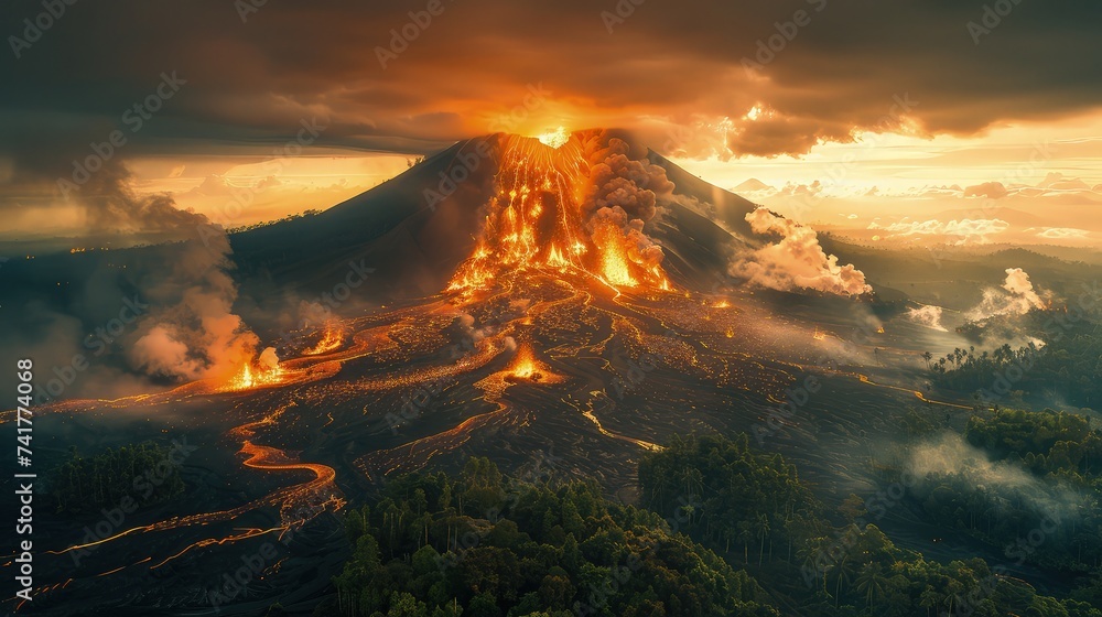 Infernal Chaos: Witnessing the Ominous Eruption of a Volcano Infernal Chaos: Witnessing the Ominous Eruption of a Volcano