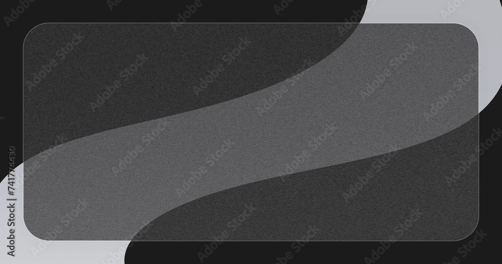 black glassmorphism textured faded background with white curved shape ...