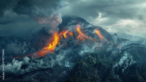 Unleashed Fury: A Gripping Photograph of a Menacing Volcanic Eruption
