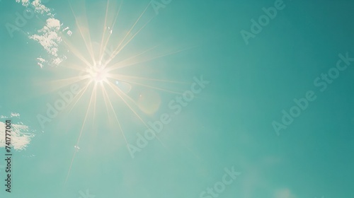 sun shining in a crystal-clear blue sky
