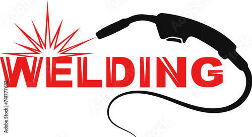 Simple symbol of electric welding machine