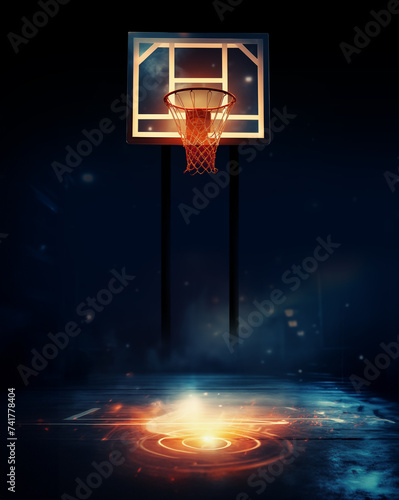 glowing street basketball hoop  © arc4studio