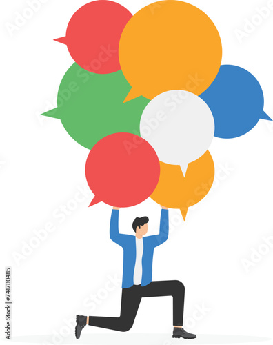 Speech bubble information overload. Business vector style


