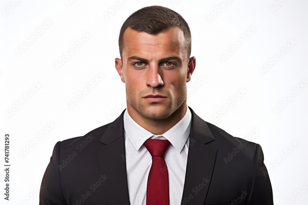 A man in a suit and tie with a serious expression on his face A man in a suit and tie with a serious expression on his face