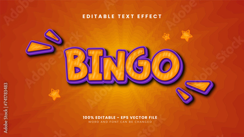 3d cartoon style bingo editable text effect