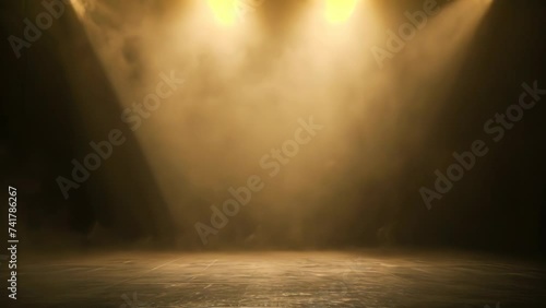 Enigmatic Stage: Mysterious Fog and Dimmed Lights. Generative ai photo