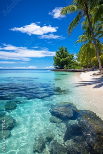 Amazing beach of Bora Bora  French Polynesia