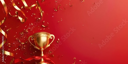 A golden trophy with stream...