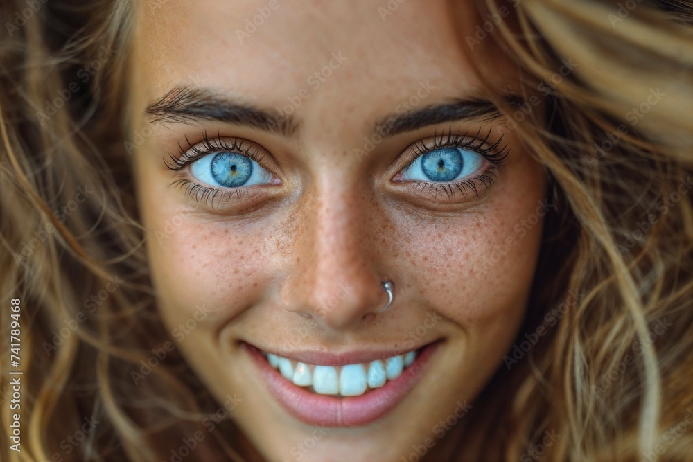 Attractive young woman with a nose piercing Attractive young woman with a nose piercing
