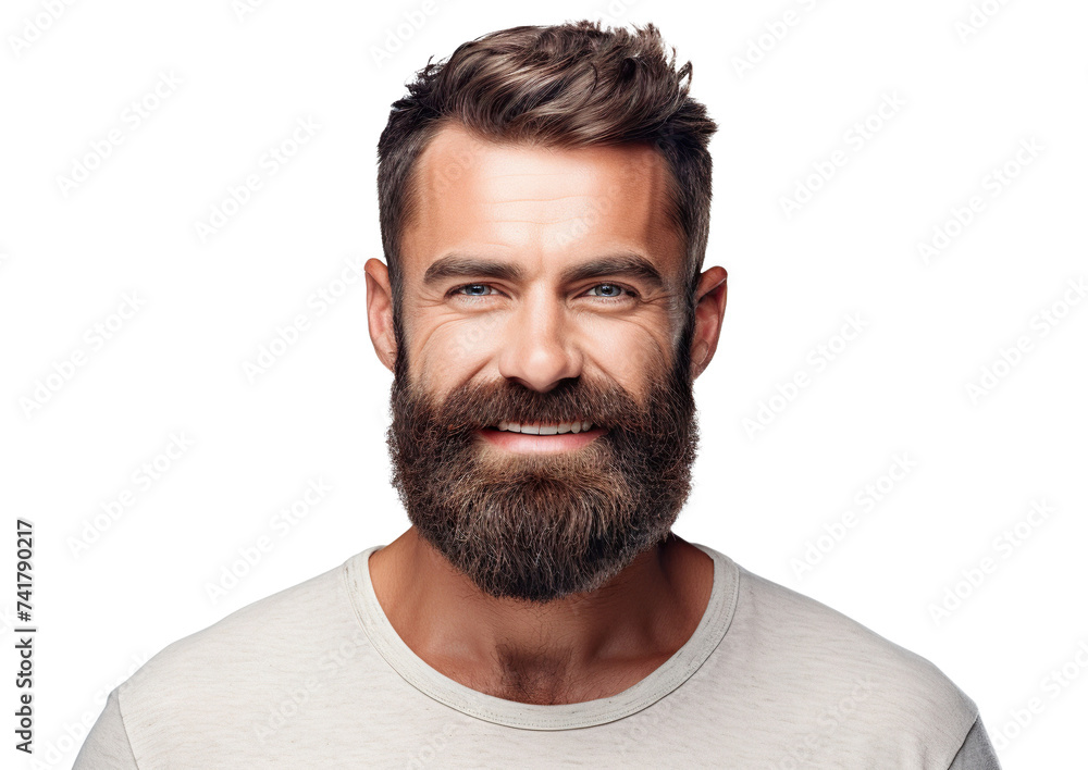 Fototapeta premium Handsome bearded man smiling, cut out