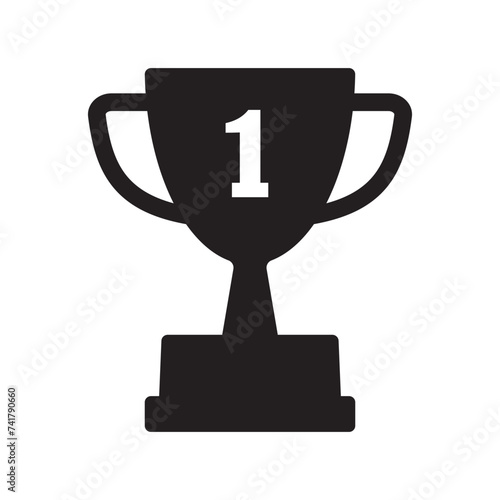 First place icon. Trophy cup, winner cup, victory cup vector icon.