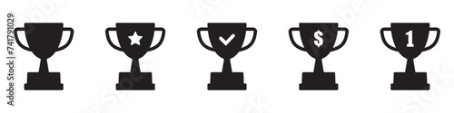 Trophy icon. Trophy cup, winner cup, victory cup vector icon. Reward symbol sign for web and mobile. photo