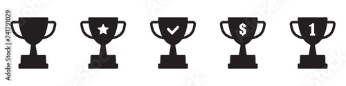 Trophy icon. Trophy cup, winner cup, victory cup vector icon. Reward symbol sign for web and mobile.