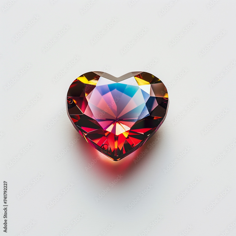 Macro photography of a heart-shaped rhinestone on a surface Macro photography of a heart-shaped rhinestone on a surface