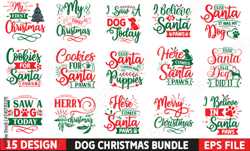 Christmas Dog Bandana SVG Bundle  Dog Christmas Svg Bundle  Pet Christmas Svg  Dog Christmas Clipart  Christmas svg   Dog ornament  Christmas Digital Cricut Silhouette