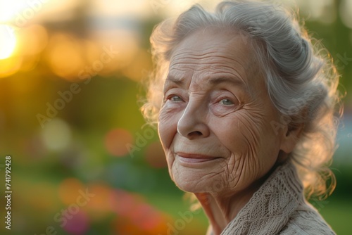 portrait of an elderly woman smiling photo