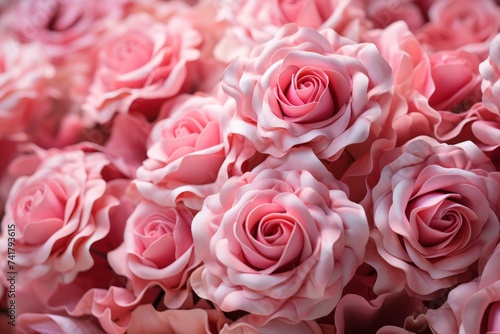 A beautiful bouquet of pink roses.