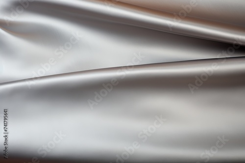 Close-up of a crumpled silver silk fabric