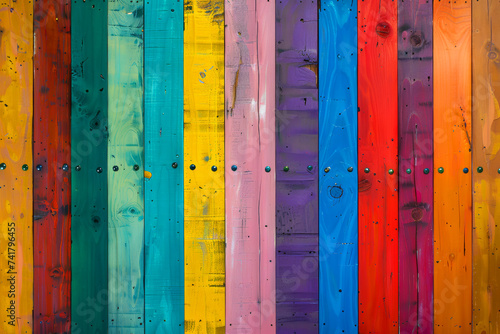 rainbow wood plank texture with colors