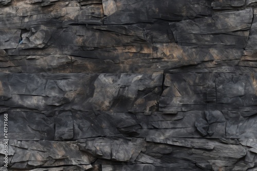 Black and gray rock wall texture