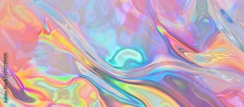 fluid holographic texture with an iridescent