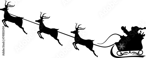 silhouette of santaclaus illustration background chrismas