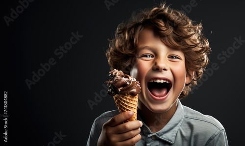 A happy, smiling child boy ...