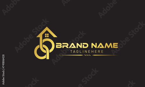 AB BA real estate Letter logo, real estate house, AB house logo, real estate sign
