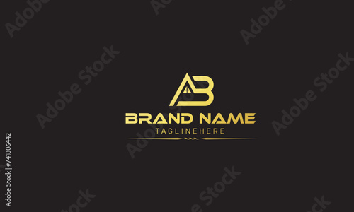 AB BA real estate Letter logo, real estate house, AB house logo, real estate sign