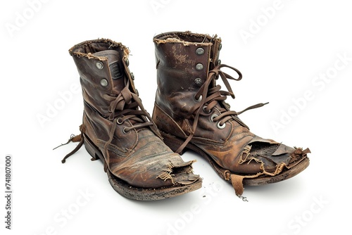 pair of old and worn boots