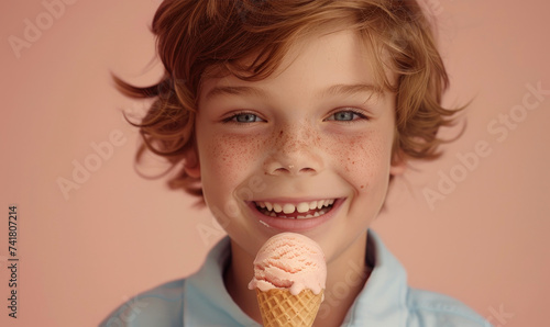 A happy, smiling child boy ...