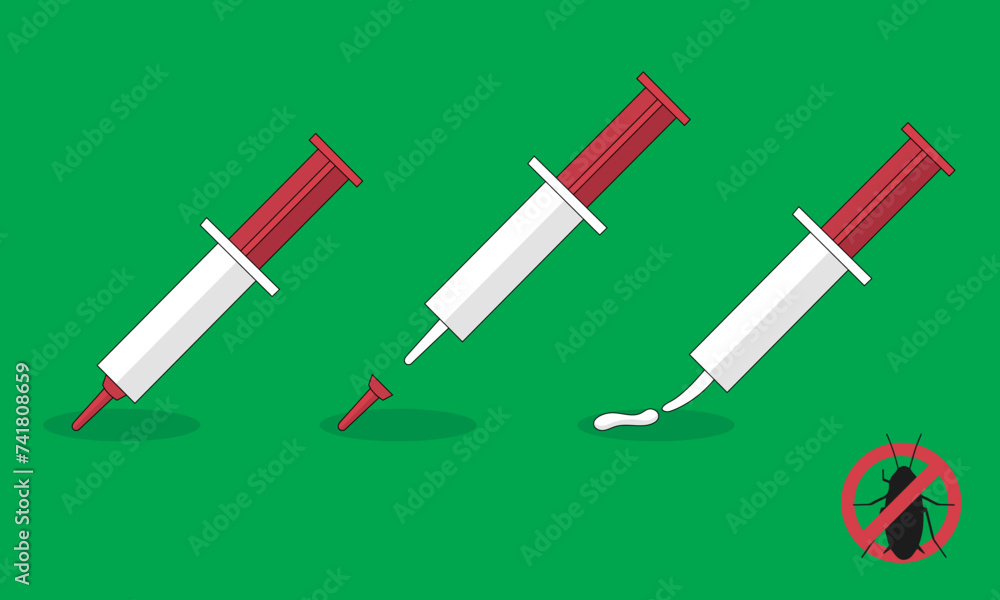 Cream insecticide in syringe Cream insecticide in syringe