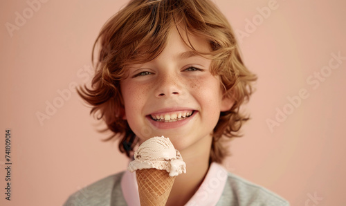A happy, smiling child boy ...