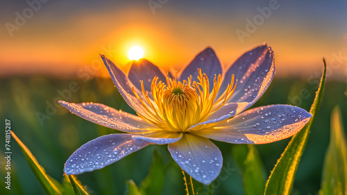 Beautiful flower portrait in sunrise 